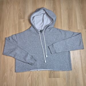 Gray Women's Cropped Hoodie Sweater